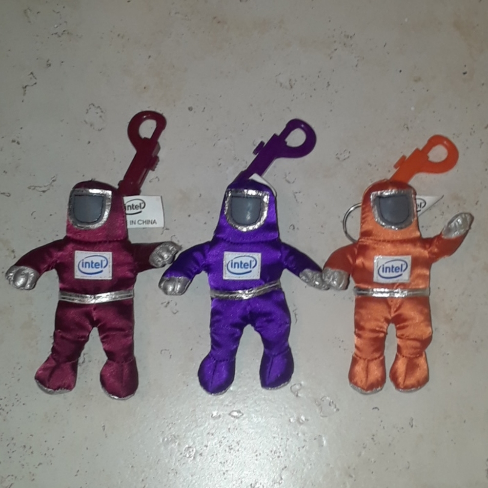 Intel Computer y2k Space Man Astronaut Keychains